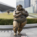 High quality popular metal bronze fat lady art sculpture